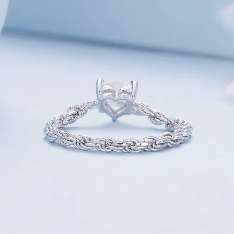 (image for) Pandora Style Heart Chain Ring - BSR410 - View 4