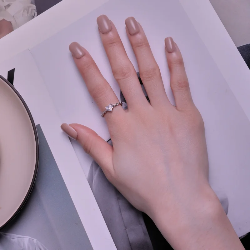 (image for) Pandora Style Heart Chain Ring - BSR410 - View 5