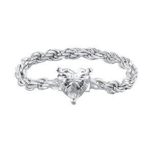 (image for) Pandora Style Heart Chain Ring - BSR410