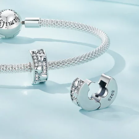 Pandora Style Heart Clip - SCC2492