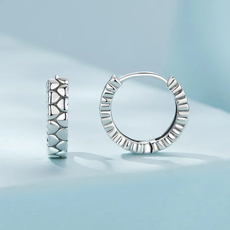 (image for) Pandora Style Heart Heart Hoop Earrings - SCE1653 - View 2