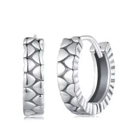 Pandora Style Heart Heart Hoop Earrings - SCE1653