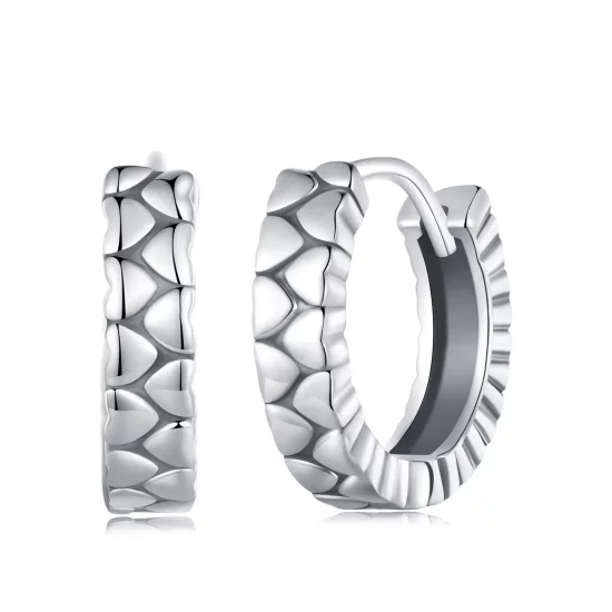 Pandora Style Heart Heart Hoop Earrings - SCE1653