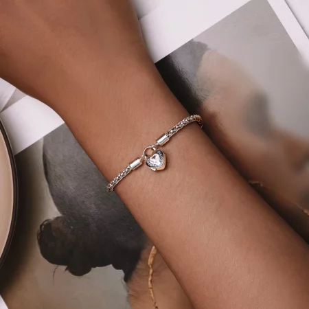 Pandora Style Heart Lock Basic Chain Bracelet - BSB147