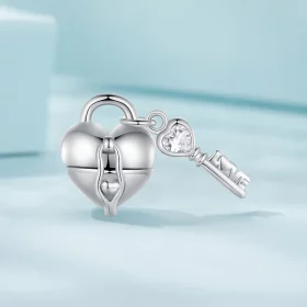 Pandora Style Heart Lock Key Charm - SCC2580 Pandora Style Heart Lock Key Charm - SCC2580