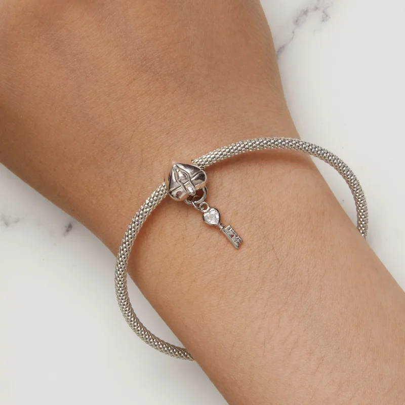 (image for) Pandora Style Heart Lock Key Charm - SCC2580 - View 8