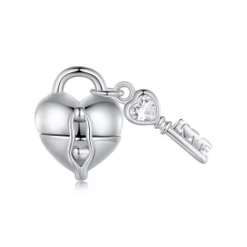Pandora Style Heart Lock Key Charm - SCC2580 Pandora Style Heart Lock Key Charm - SCC2580