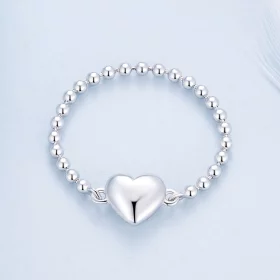Pandora Style Heart Shape Chain Ring - BSR488