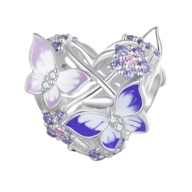 Pandora Style Heart Shaped Butterfly Charm - SCC2464 Pandora Style Heart Shaped Butterfly Charm - SCC2464