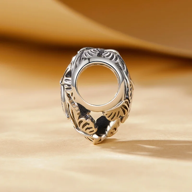 (image for) Pandora Style Heart Shaped Butterfly Charm - SCC2576 - View 3