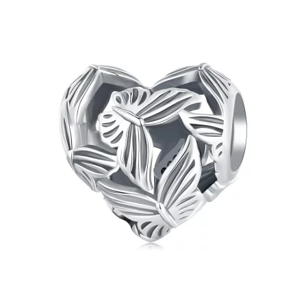 Pandora Style Heart Shaped Butterfly Charm - SCC2576 Pandora Style Heart Shaped Butterfly Charm - SCC2576