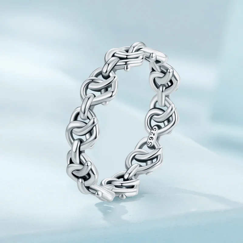 (image for) Pandora Style Heart Shaped Chain Ring - SCR963 - View 2