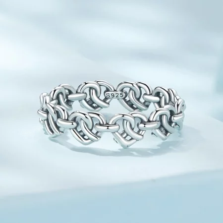 Pandora Style Heart Shaped Chain Ring - SCR963