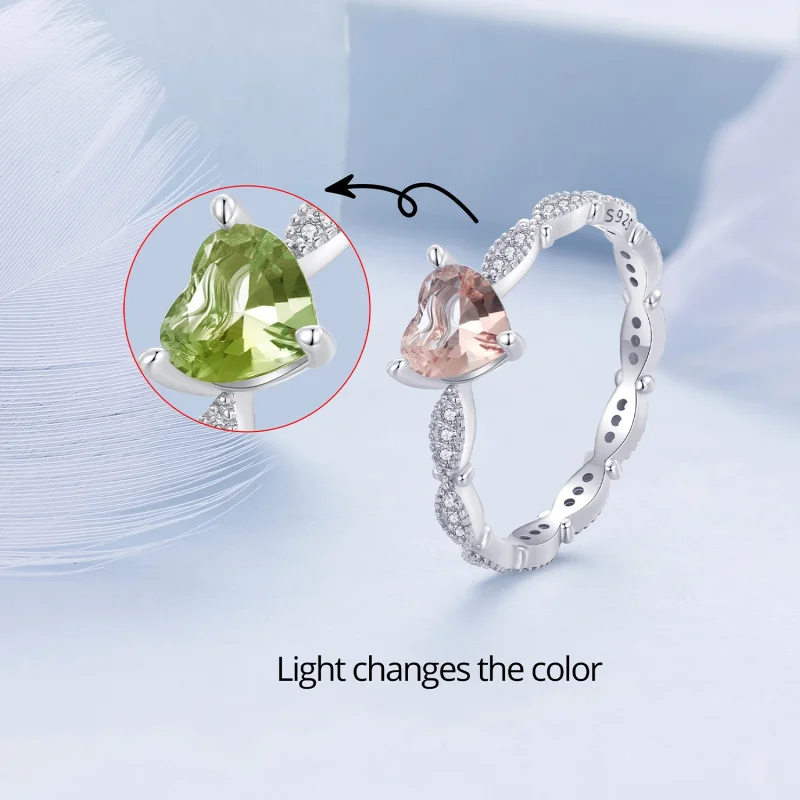 (image for) Pandora Style Heart Shaped Chameleon Ring - BSR479 - View 2