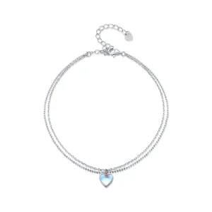 (image for) Pandora Style Heart Shaped Double Layer Anklet - SCT024