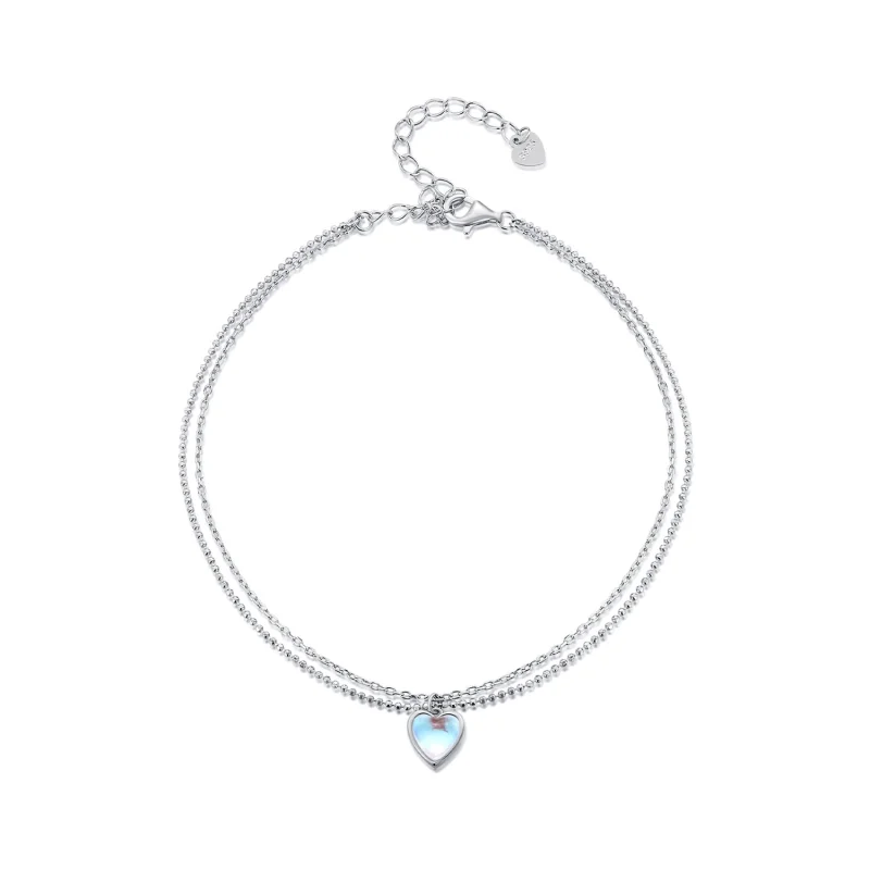 (image for) Pandora Style Heart Shaped Double Layer Anklet - SCT024 - Product Image