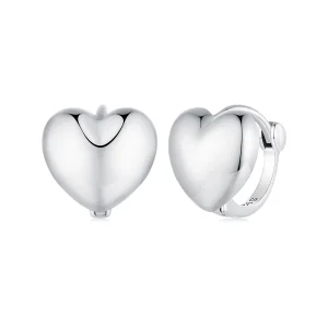 (image for) Pandora Style Heart-Shaped Hoop Earrings - BSE905