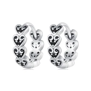 (image for) Pandora Style Heart-Shaped Hoop Earrings - SCE1613
