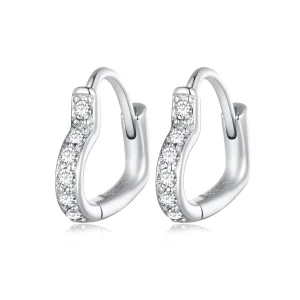 (image for) Pandora Style Heart-Shaped Hoop Earrings - SCE1626