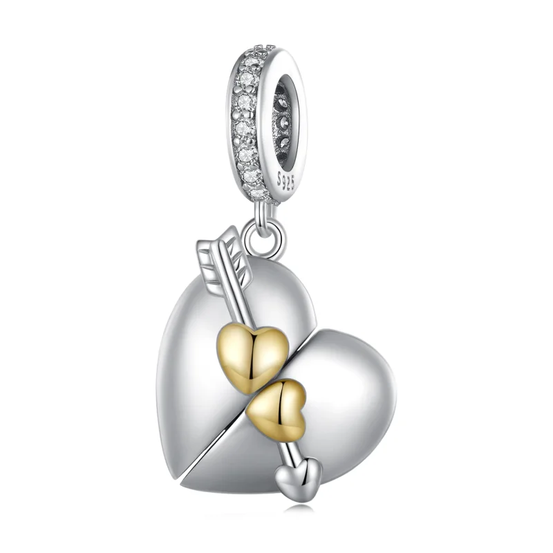 (image for) Pandora Style Heart-Shaped Openable Dangle - BSC804 - View 2