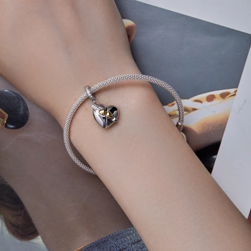 (image for) Pandora Style Heart-Shaped Openable Dangle - BSC804 - View 7