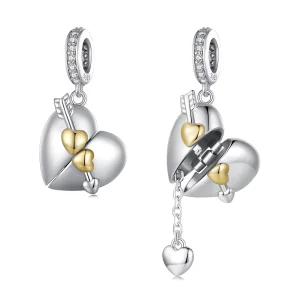 (image for) Pandora Style Heart-Shaped Openable Dangle - BSC804