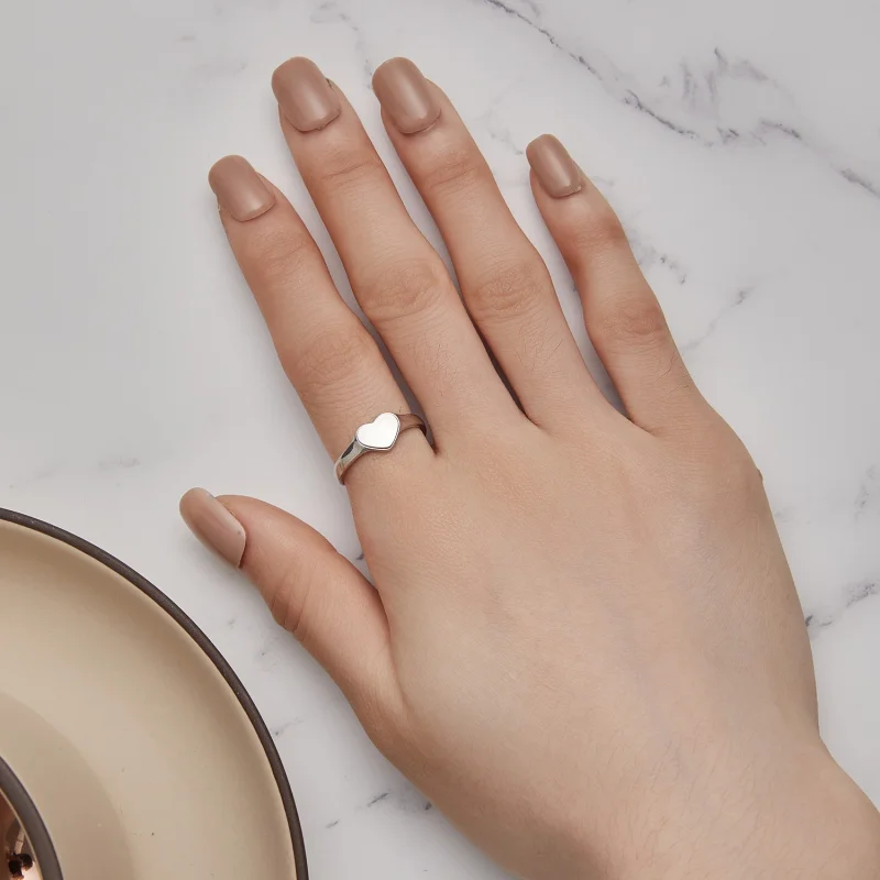 (image for) Pandora Style Heart-Shaped Reflective Ring - BSR434 - View 5