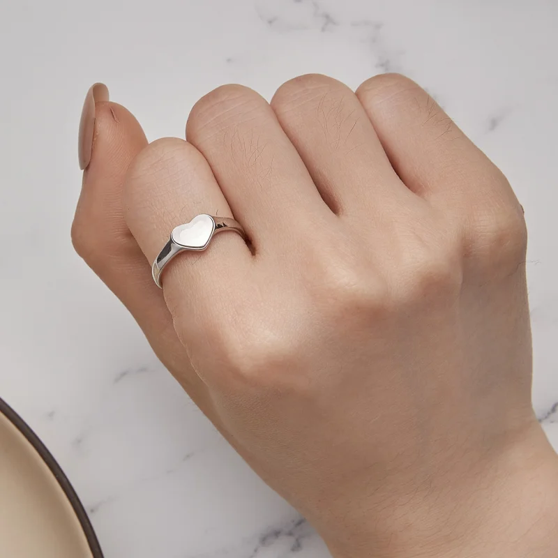 (image for) Pandora Style Heart-Shaped Reflective Ring - BSR434 - View 6