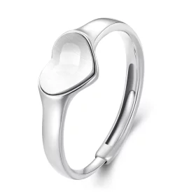 Pandora Style Heart-Shaped Reflective Ring - BSR434 Pandora Style Heart-Shaped Reflective Ring - BSR434