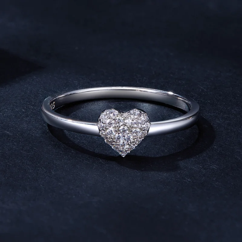 (image for) Pandora Style Heart-Shaped Ring(One Certificate) - MSR038 - View 3