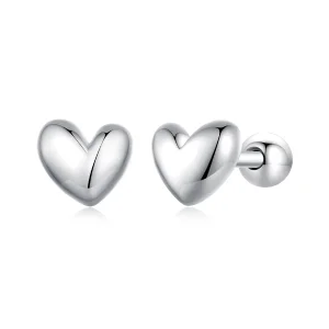 (image for) Pandora Style Heart-Shaped Studs Earrings - BSE886