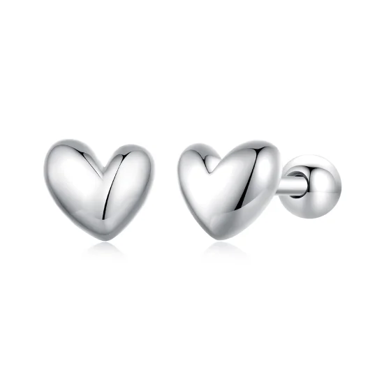 (image for) Pandora Style Heart-Shaped Studs Earrings - BSE886