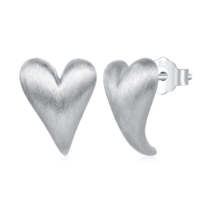 (image for) Pandora Style Heart-Shaped Studs Earrings - BSE916 - Product Image