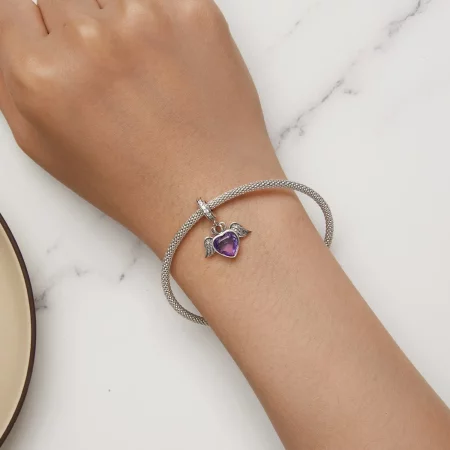 Pandora Style Heart Shaped Wings Dangle - SCC2587