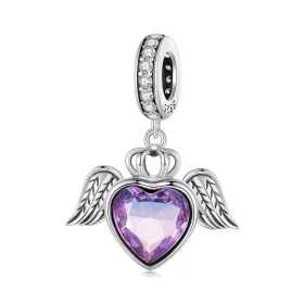 Pandora Style Heart Shaped Wings Dangle - SCC2587