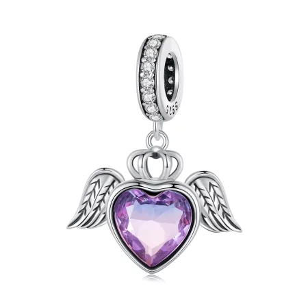 Pandora Style Heart Shaped Wings Dangle - SCC2587