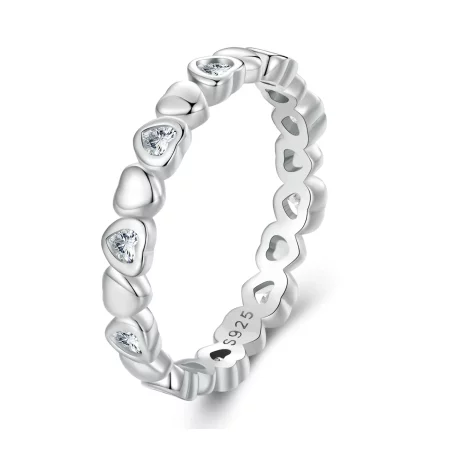 Pandora Style Hearts Ring - BSR421