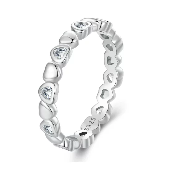 Pandora Style Hearts Ring - BSR421