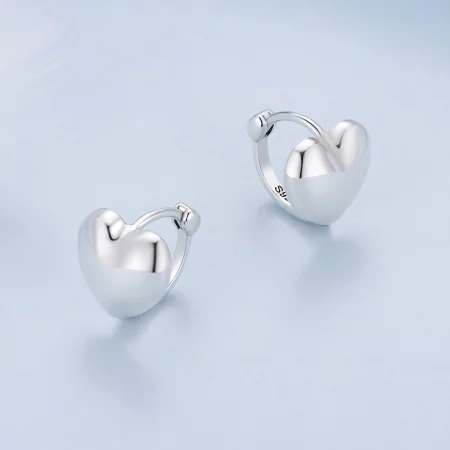 Pandora Style Heart-Shaped Hoop Earrings - BSE905