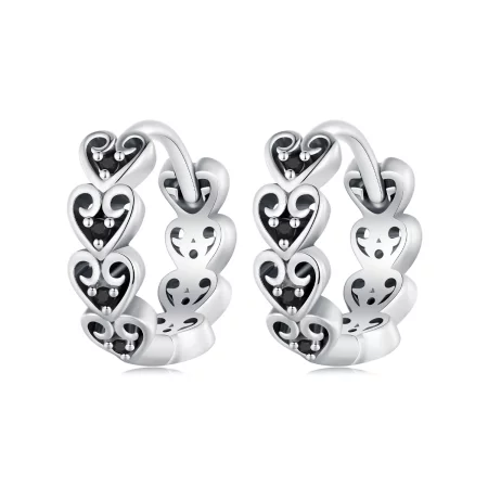 Pandora Style Heart-Shaped Hoop Earrings - SCE1613