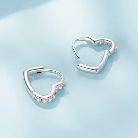 Pandora Style Heart-Shaped Hoop Earrings - SCE1626