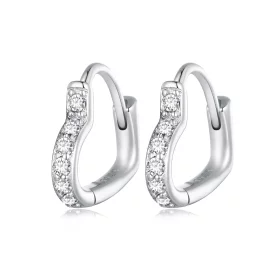 Pandora Style Heart-Shaped Hoop Earrings - SCE1626 Pandora Style Heart-Shaped Hoop Earrings - SCE1626