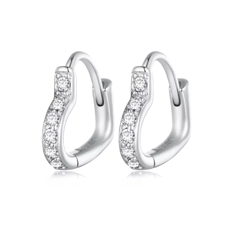 Pandora Style Heart-Shaped Hoop Earrings - SCE1626