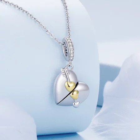 Pandora Style Heart-Shaped Openable Dangle - BSC804