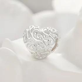 Pandora Style Heart-Shaped Pattern Charm - SCC2618 Pandora Style Heart-Shaped Pattern Charm - SCC2618