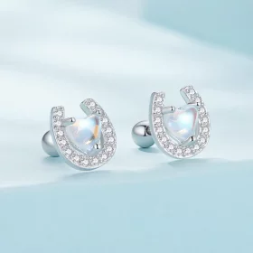 Pandora Style Horseshoe Round Ear Plugs Studs Earrings - SCE1612 Pandora Style Horseshoe Round Ear Plugs Studs Earrings - SCE1612