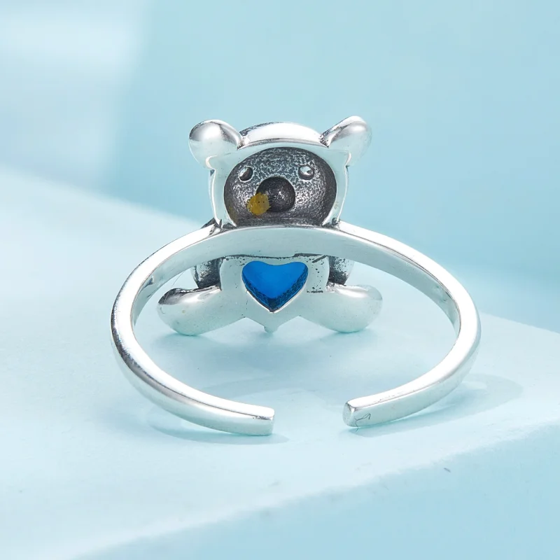 (image for) Pandora Style Hug Bear Opening Ring - SCR921 - View 4