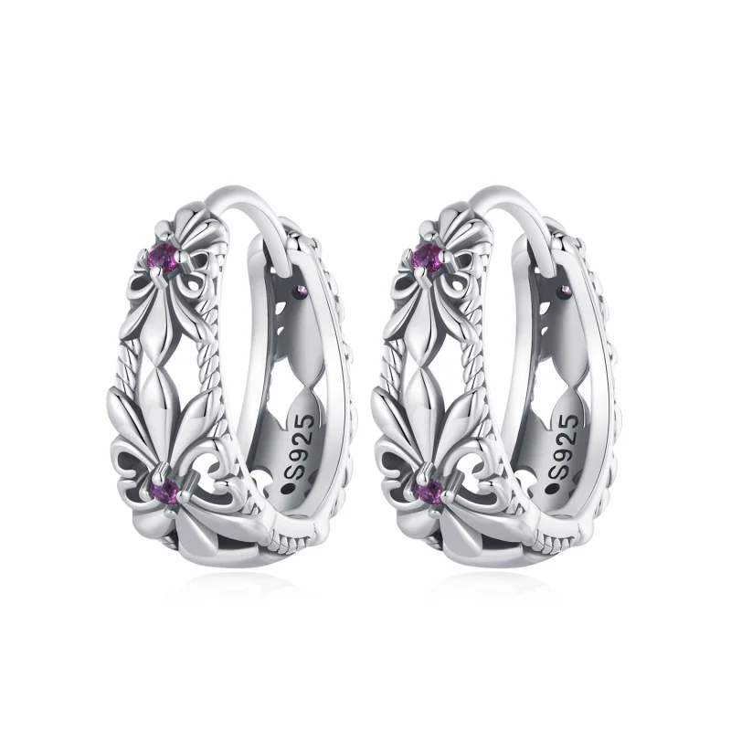 (image for) Pandora Style Iris Vintage Hoop Earrings - SCE1649 - Product Image