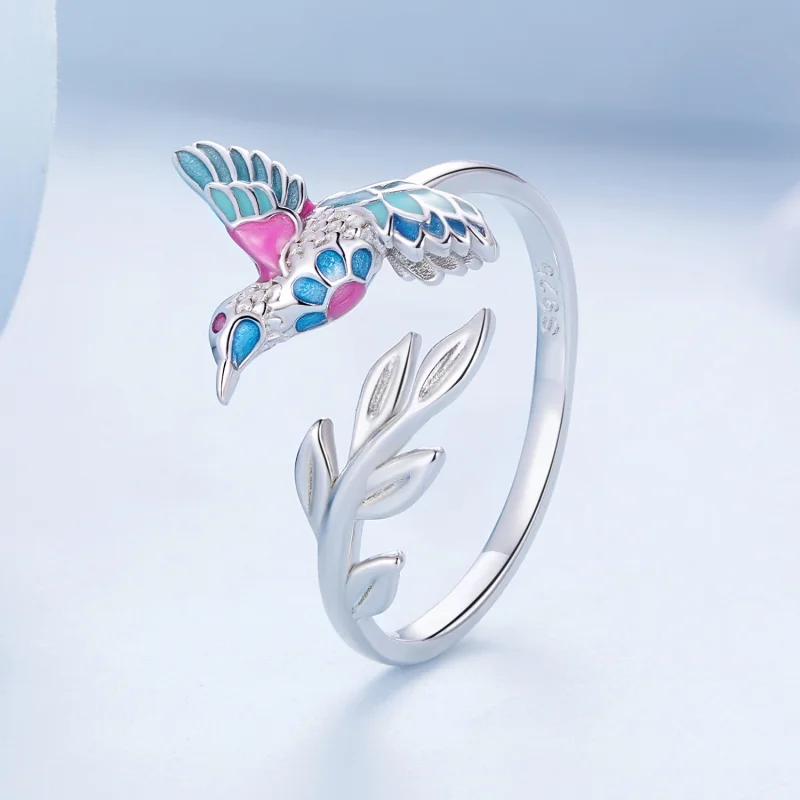 (image for) Pandora Style Kingfisher Open Ring - BSR483-E - View 2