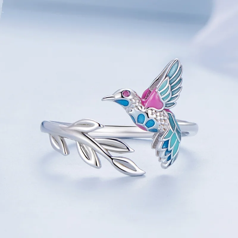 (image for) Pandora Style Kingfisher Open Ring - BSR483-E - View 3